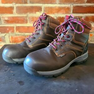 Wolverine Womam's Piper Waterproof Composite-Toe Boots Pink & Black Size 8 1/2